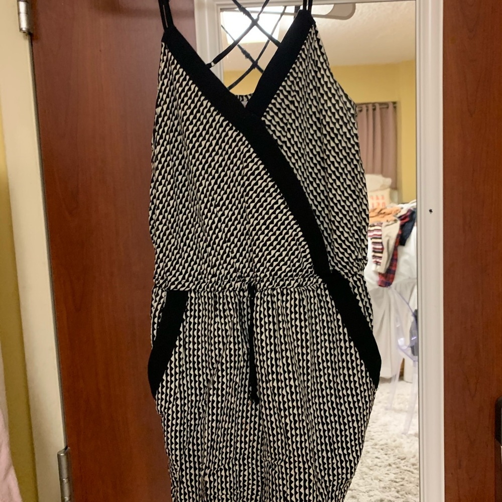 black and white romper